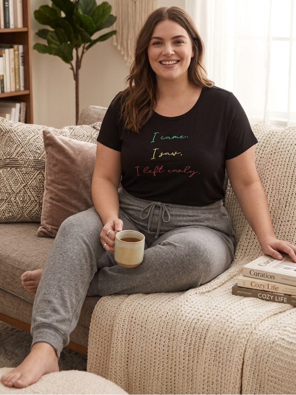 GUC Torrid "I came. I saw. I left early🤣Slim Graphic T-Shirt" Black🖤2 •2X|18-20